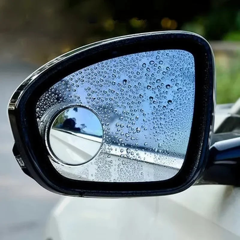 2pcs Convex Mounted Auxiliary Rear-View Mirror 360 Degree Rotation Wide-Angle Round Frame Blind Spot Accessory