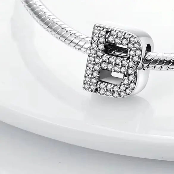 Charms Fit Original Bracelet A-Z Alphabet Charms Beads 925 Sterling Silver 26 Letters Charm for Women Girl DIY Fine Jewelry Gift