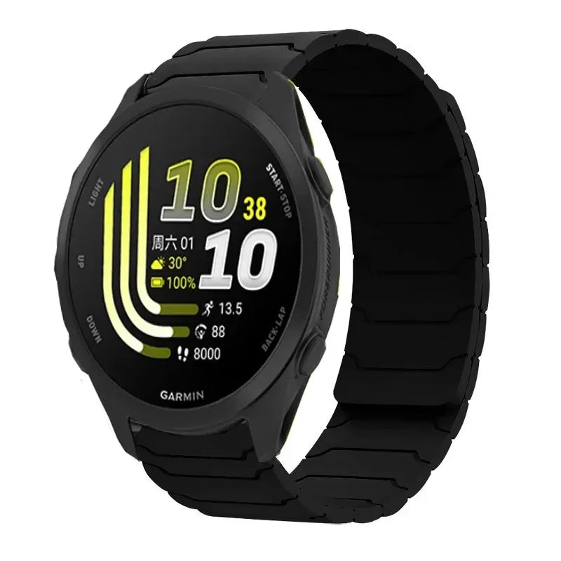 18mm 20mm 22mm Silicone Magnetic Strap for Garmin Forerunner 170 70 570 55 265 255/Active 6 5 Bracelet Venu 4 41/45mm Watchband