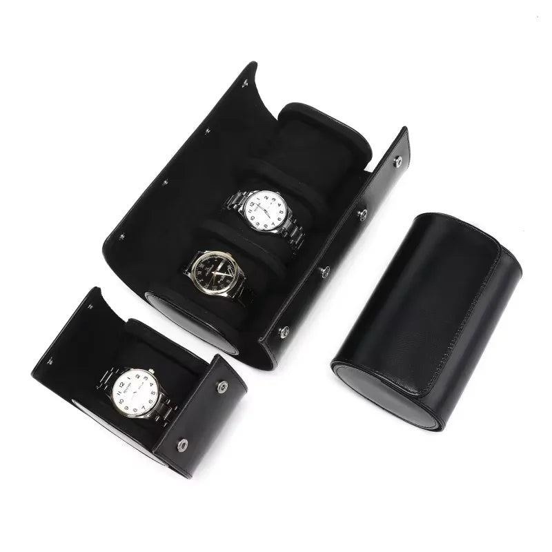 Embers Leather Watch Roll 1 2 3 Slots Luxury Genuine Watch Storage Box Travel Bag Watch Case Gift Box Watch Pouch