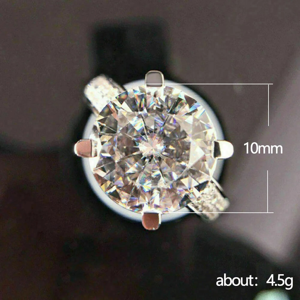 Huitan Classic Wedding Engagement Ring for Women Brilliant Cubic Zirconia Crystal Proposal Ring Anniversary Gift Jewelry