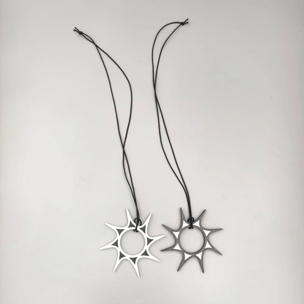 Forsaken Two Time Rebirth Tail Necklace 3D Printing Rope Chain Pendant Punk Choker Jewelry Accessory