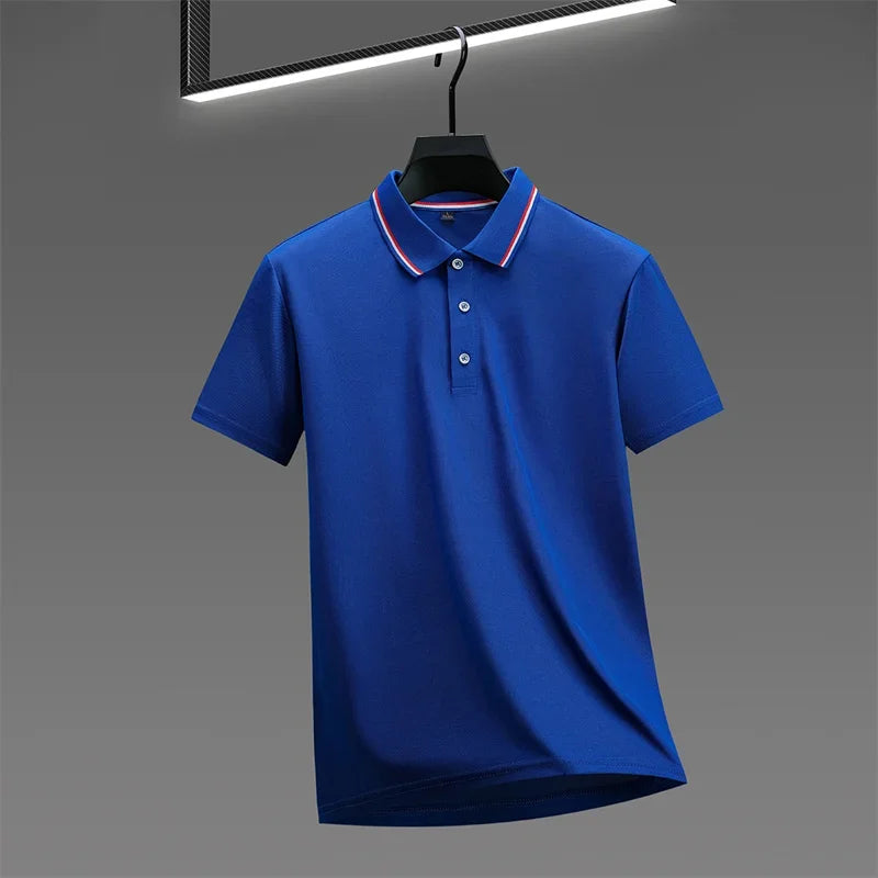 2026 New Men's Casual Solid Color Short Sleeved Polo Shirt Summer Fashionable and Comfortable Versatile Top