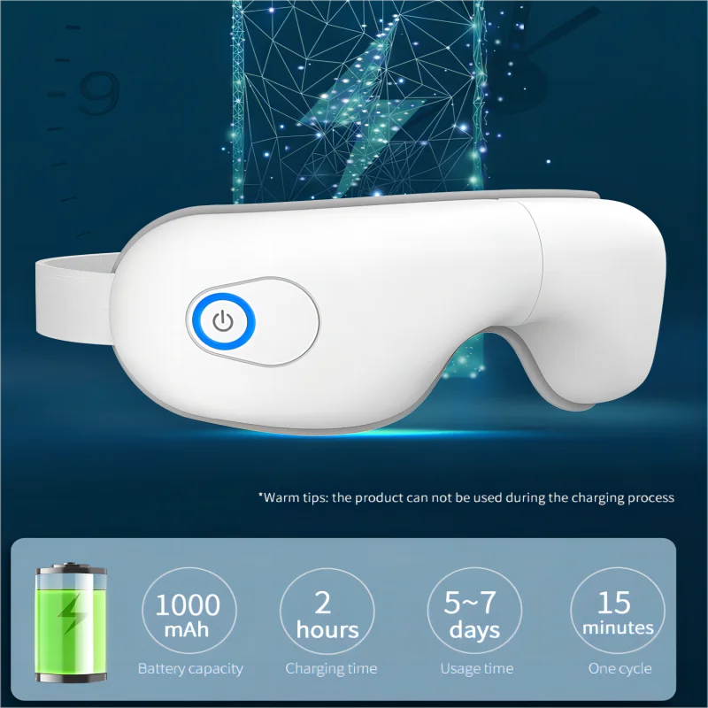 Folding Eye Massager Eye Mask with Bluetooth Music Airbag Compression Eye Care Device Gift for Eye Strain Dry Eye Improve Sleep
