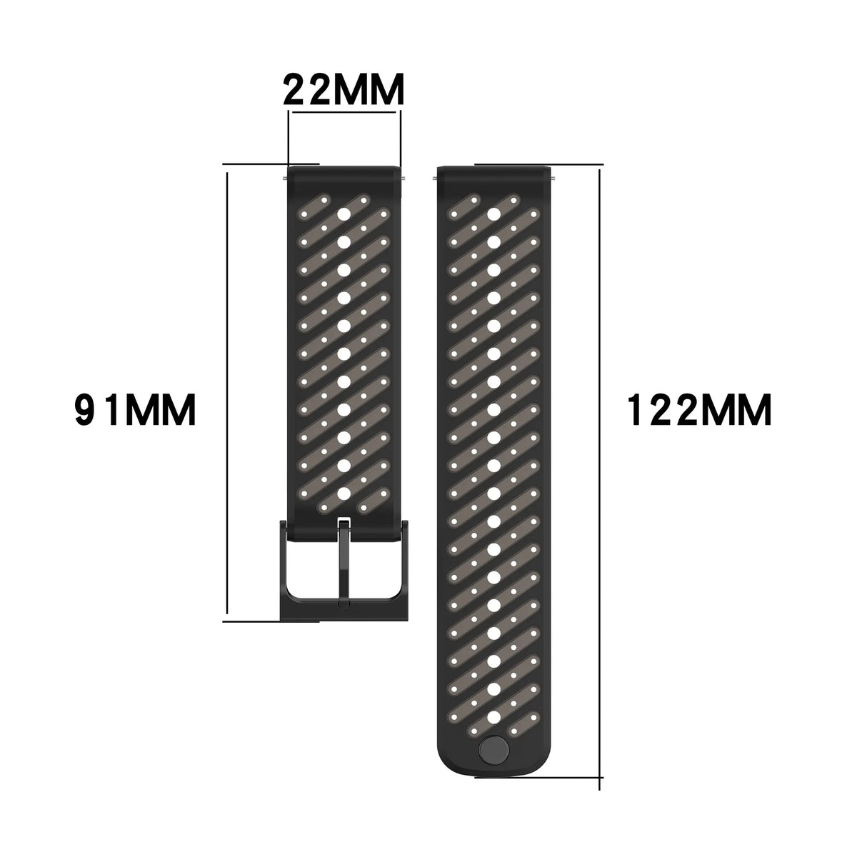 Durable Textured Silicone Strap with Ventilation Holes for Xiaomi 22MM Watches
