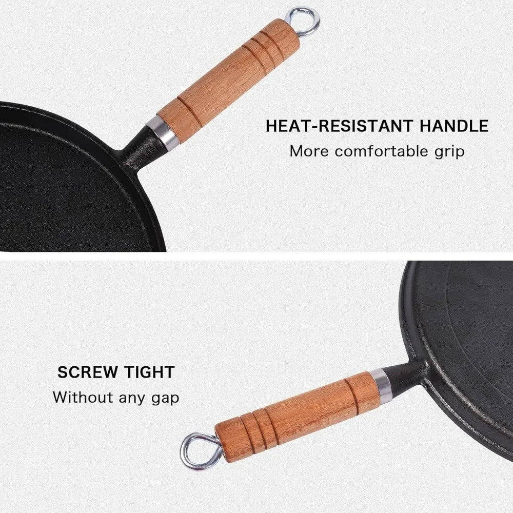 1Pcs Cast Iron Frying Pan Uncoated Non-stick Egg Pancake Pan Crepe Maker Steak Frying Pot Gas Induction Cooker Kitchen Cookware