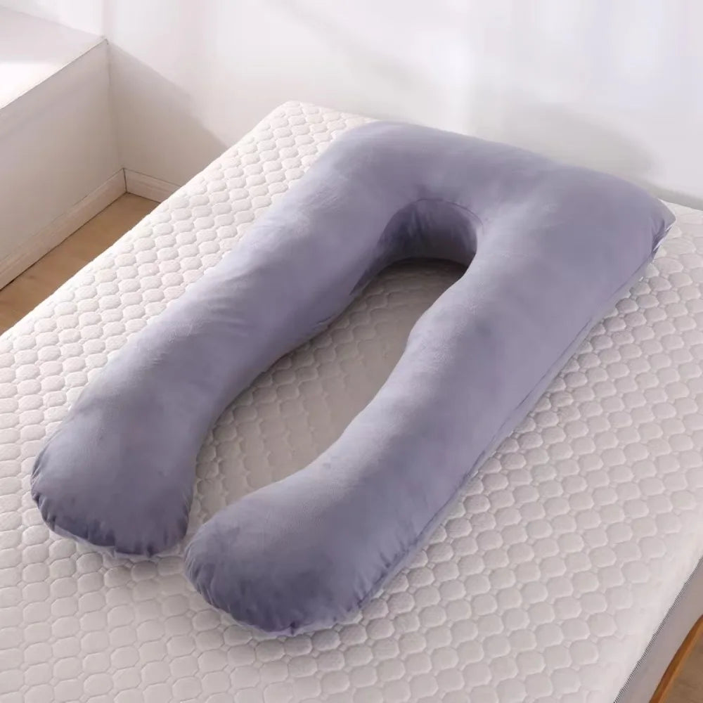 Pregnancy Pillow U-Shaped – Soft Fleece Maternity Body Pillow, Full Body Support for Side Sleeping, Lumbar & Belly Support