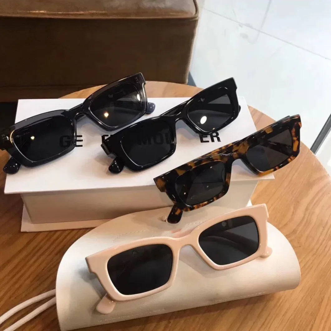 2024 New Women Rectangle Vintage Sunglasses Brand Designer Retro Points Sun Glasses Female Lady Eyeglass Cat Eye Driver Goggles