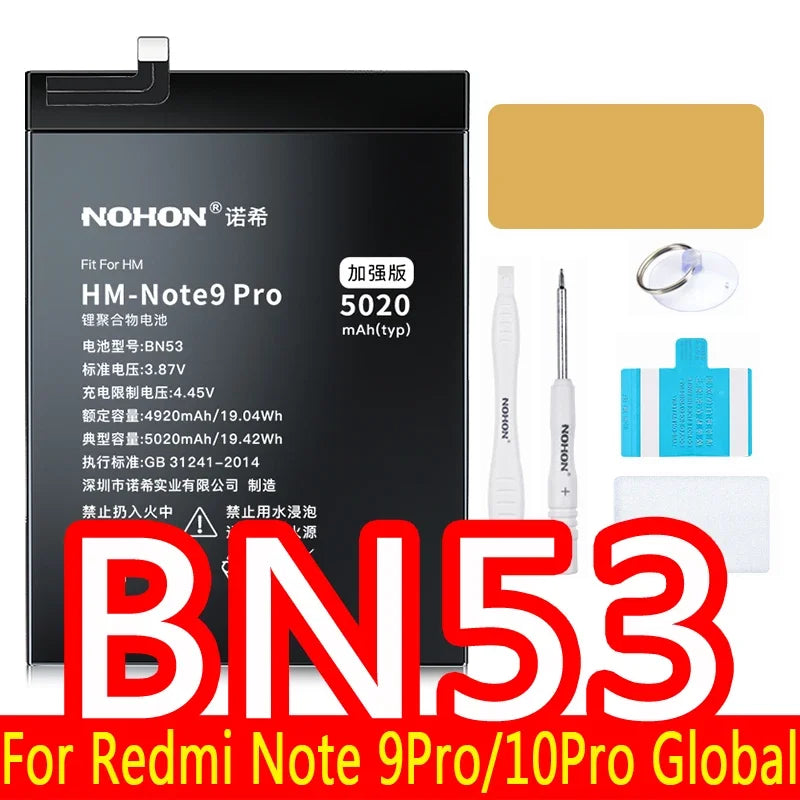 NOHON Battery For Xiaomi Redmi Note 10 Pro 9 9S 8 7 Mi 9 SE 8 Lite 9T Mix 4 Bateria BN57 BN53 BM4Y BM4J BM3L BM4E BM4F BN4A BN55