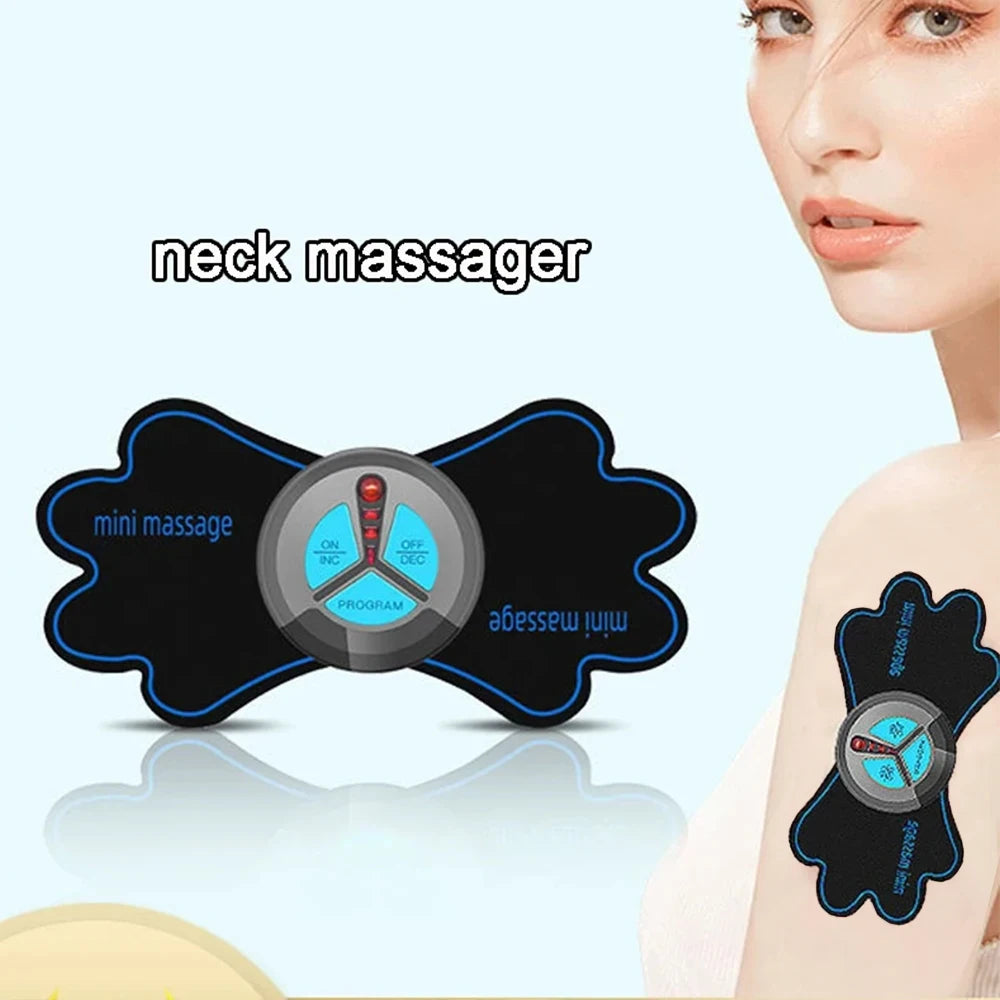 New Mini Neck Massager Portable Electric Cervical Spine and Back Muscle Massager to Relieve Fatigue Massage Pad Body Massager