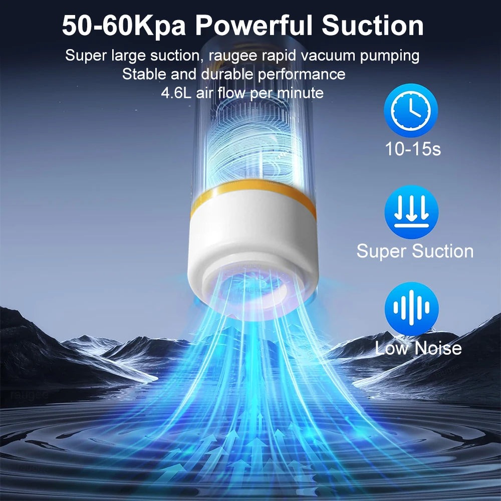 Electric Air Pump Rechargeable Automatic Vacuum Compression Machine for Food Fresh-Keeping with BPA-Free Vacuum Packaging Bag