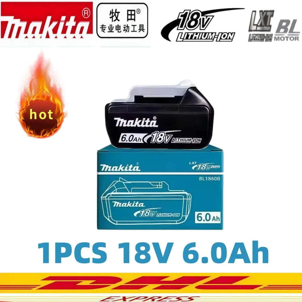 100% Genuine Original Makita 6.0Ah 18V Rechargeable Battery, BL1860B Makita 18V Battery BL1850 BL1840 BL1860 Replacement Lithium