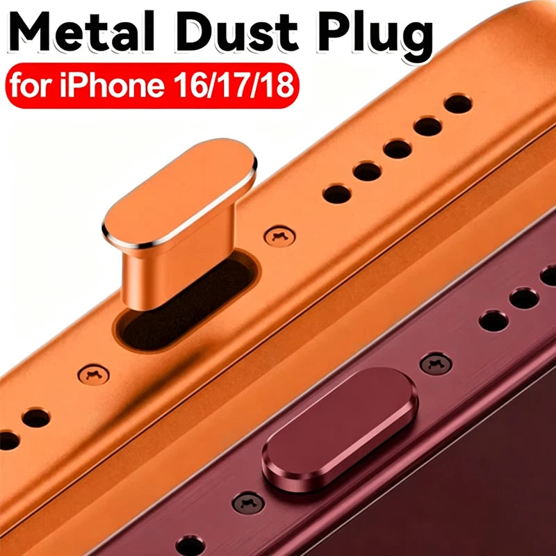 1-5Pcs Metal USB Type C Dust Plug for iPhone 18 17 16 Pro Max 18PM Mobile Phone Type-C Charging Port Protector Cover Cap Stopper