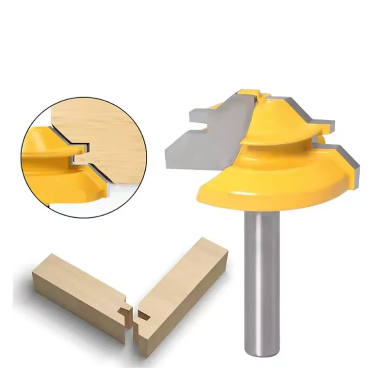 45 Degree Milling Knife Durable Splicing Woodworking Milling Cutter Slotting Smooth Trimming Machine Tool Head 1pc