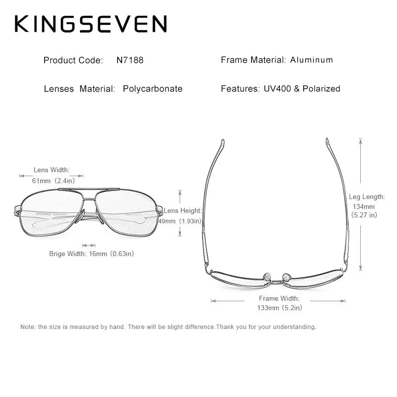 KINGSEVEN 2024 Polarized Men Aluminum Sunglasses UV400 Mirror Male Women for Men Fashion Eyewear Driving Sun Glasses