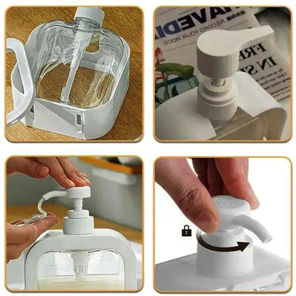 300/500ml Visible Hand Sanitizer Dispenser Lockable Press Leakage Free Kitchen Dispenser Minimalist Design Lotion Split Bottle