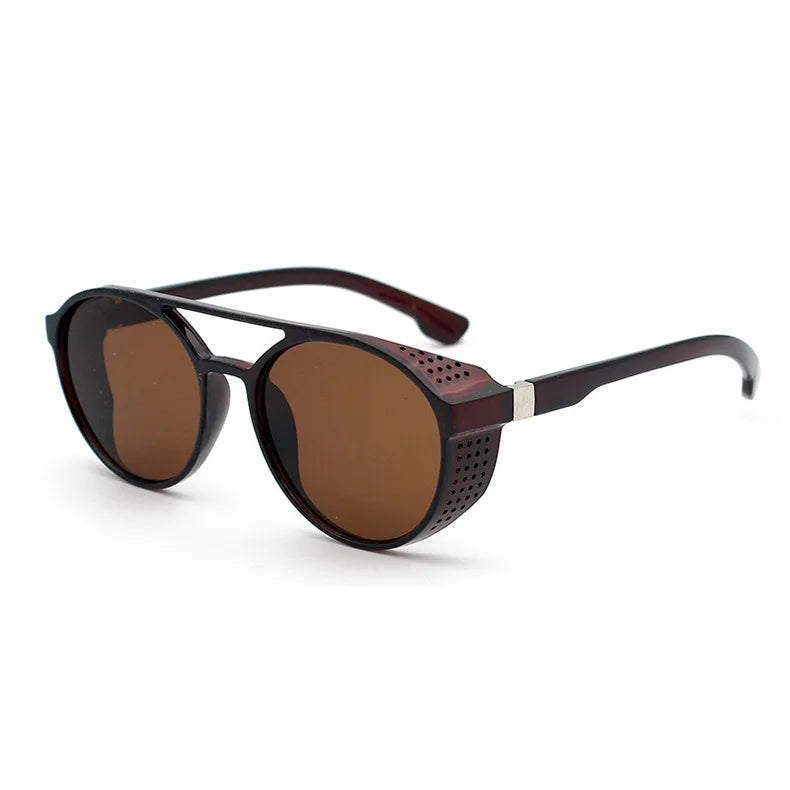 1/2PCS Classic Gothic Steampunk Sunglasses Men Women Brand Designer Shades Retro Round Driving Sun Glasses UV400