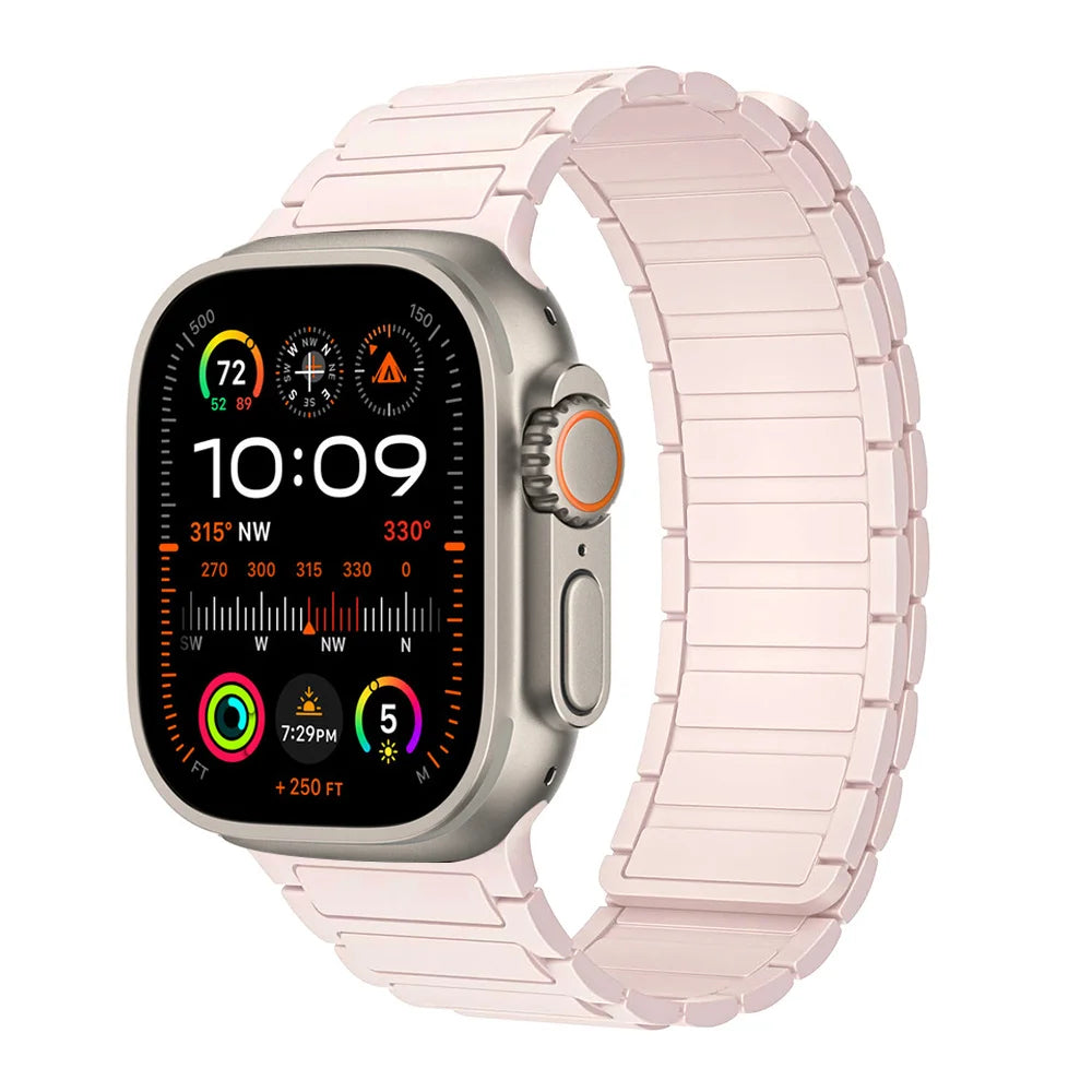 Magnetic Strap for Apple Watch Band 45mm 44 mm 40mm 46mm 41mm 42mm 38 Silicone Bracelet iWatch Series 8 7 6 Se 9 10 Ultra 2 49mm