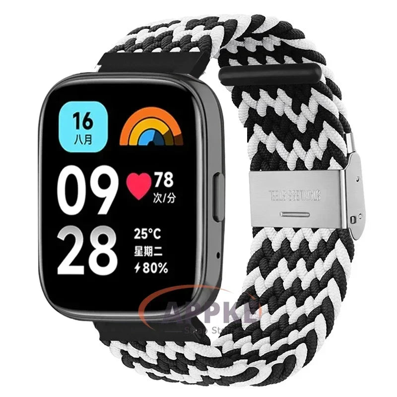 Elastic Braided Strap For Redmi Watch 5/3 Active Watchband Nylon Adjustable Quick Release Bracelet For Redmi Watch 3/5 Lite