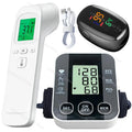 Medical Arm Blood Pressure Meter Tensiometers Tonometer Cuff Fever Thermometer Oximeter Heart Rate 3 IN 1 Set