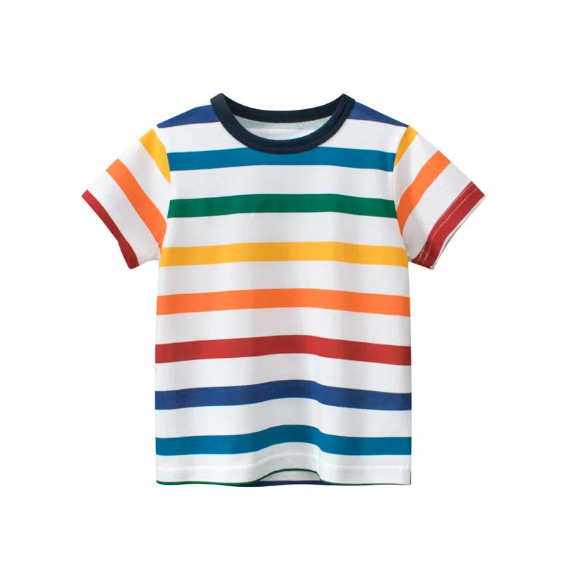 OLEKID 2025 Summer Children Boys Clothing Printed Cartoon Boys T-Shirts 2-8 Years Kids Baby Boy Tops Short Sleeve Toddler Tees