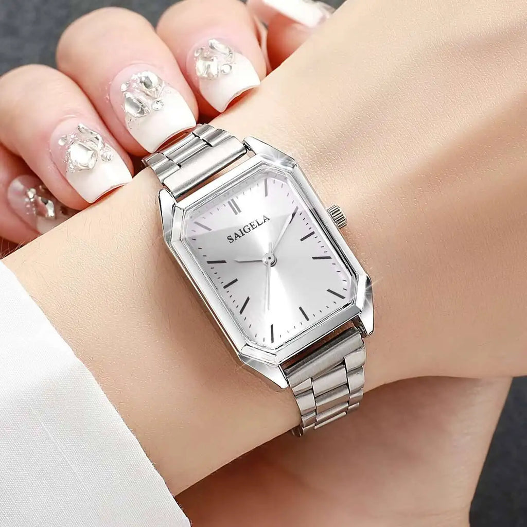 Fashion Rectangle Women Watches Simple Analog Quartz Wristwatch for Girls Clock Gift Reloj Mujer（Without Box）