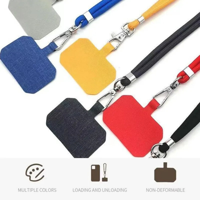 1.5mm Colorful Phone Lanyard with Patch Adjustable Mobile Phone Hanging Rope Neck Straps Anti-lost Lanyards
