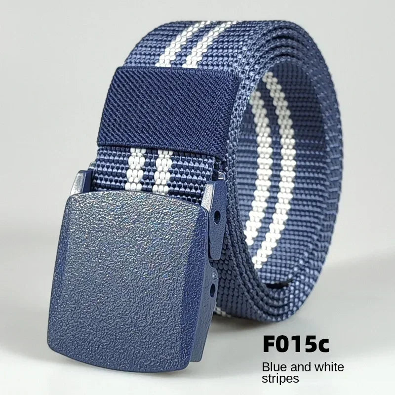 Automatic Buckle Nylon Women's Belts Canvas Outdoor Travel Premium Pants Sports Non-metallic Belts for Men White Black Blue Red