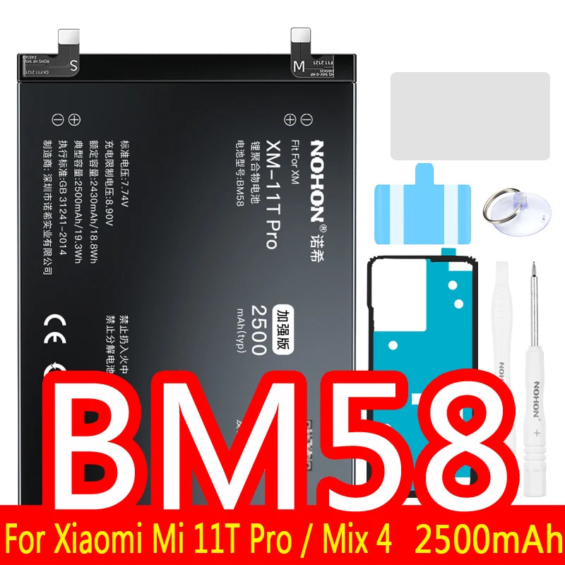 NOHON Battery For Xiaomi Redmi Note 10 Pro 9 9S 8 7 Mi 9 SE 8 Lite 9T Mix 4 Bateria BN57 BN53 BM4Y BM4J BM3L BM4E BM4F BN4A BN55