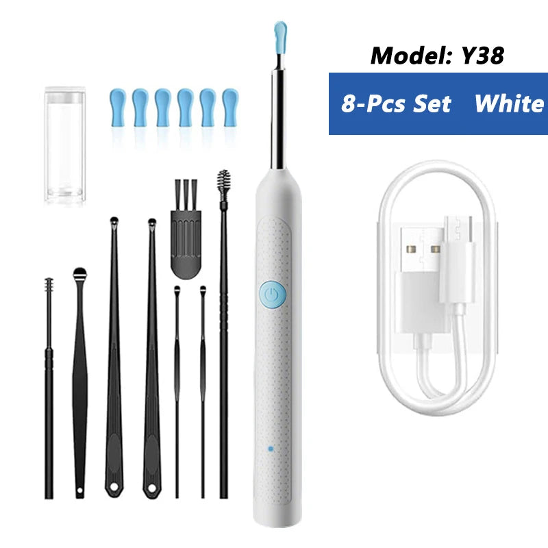 Visual Ear Wax Cleaner with Camera Safe Earwax Removal Endoscope with 5M Camera Luminous Otoscope Ear Cleaning Tools Ear Care
