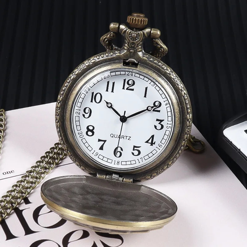 Best Gifts Luxury Quartz Pocket Watch Design Playing Card Necklace Pendant Pocket Watch Clock for Mens Womens