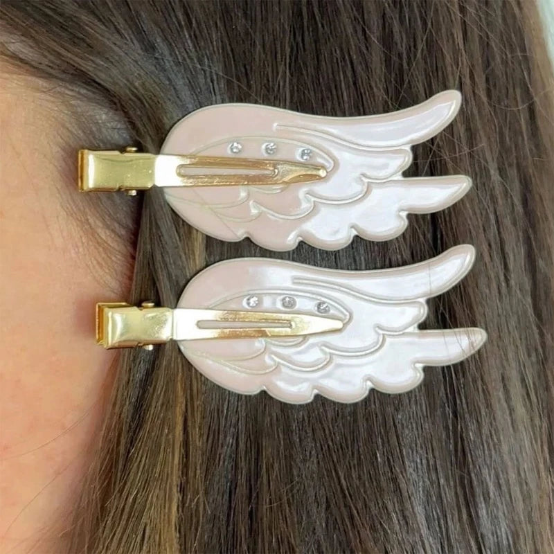 1/2pcs Cute Wings Hairpin Fun Hairpin Traceless Hairpin Dopamine Cosmetic Clip Side Broken Hair Bangs Clip Hair Accessories