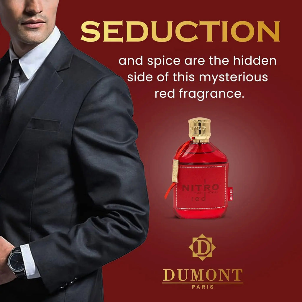 Nitro Red 3.4 Fl Oz Eau De Parfum for Men – Rich Fruity Woody Floral Fragrance – Luxurious Long Lasting Scent