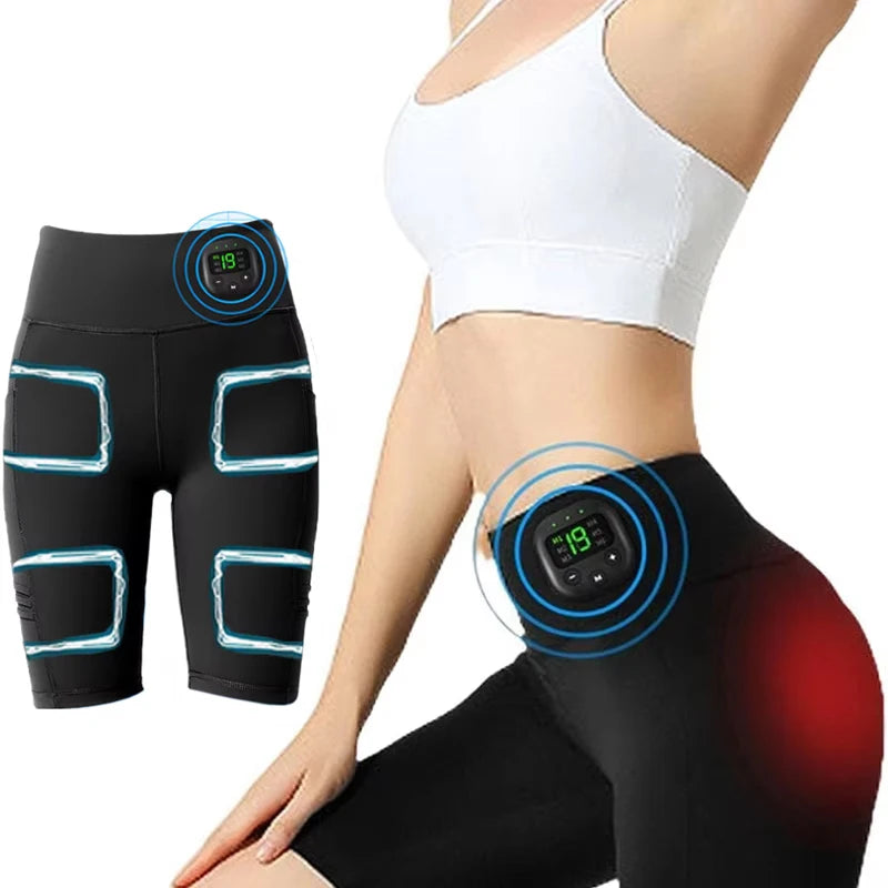Microcurrent Intelligent Massage Pants EMS Muscle Stimulation Massage Weight Loss Leg Shaping Shorts Slimming Yoga Pants USB
