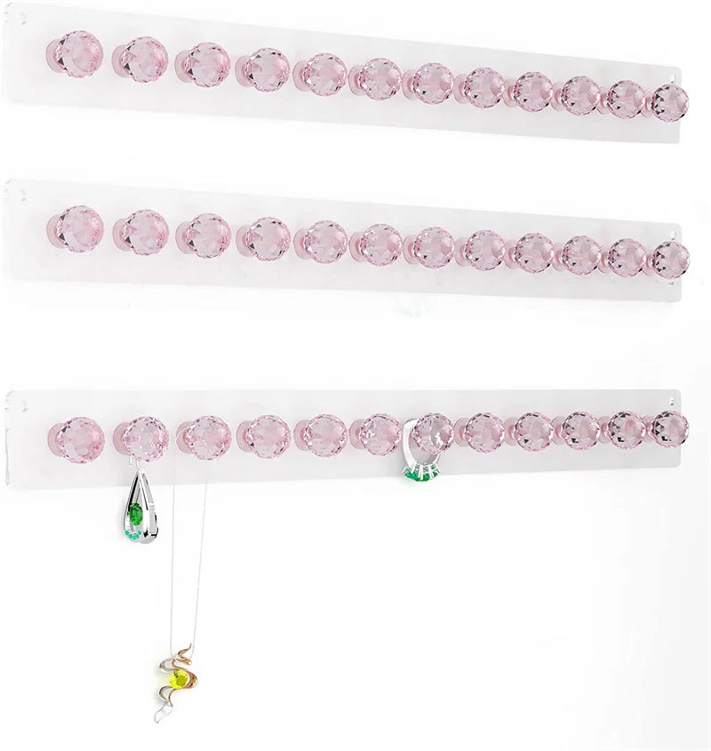 Transparent Acrylic Jewerly Storage Rack Earring Necklace Hanger Holder Wall Mounted Jewerly Display Stand Organizer For Women