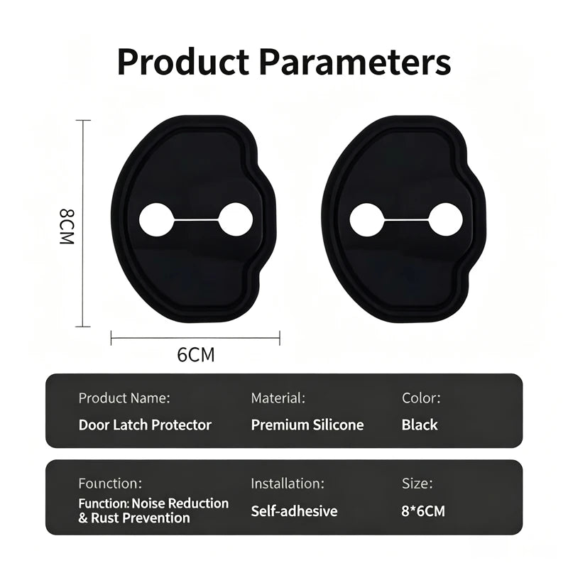 4Pcs Silicone Door Lock Cover Protective Sticker, Shock Absorber Anti-Scratch Guard for High-End Electric Car Models