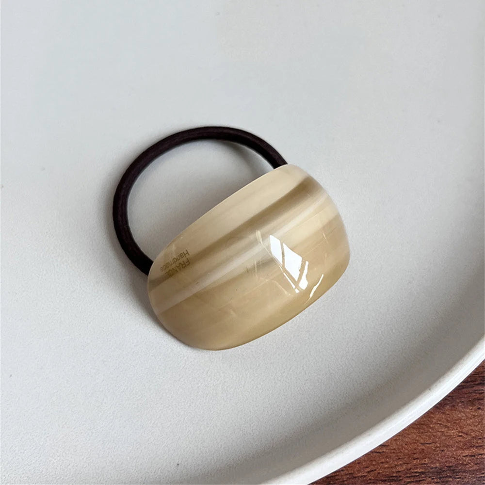 Simple Oval Acetate Hair Rope Daily Commuter Hair Tie Elastic Ponytail Rubber Band for Women Hair Ring Hair Accessories