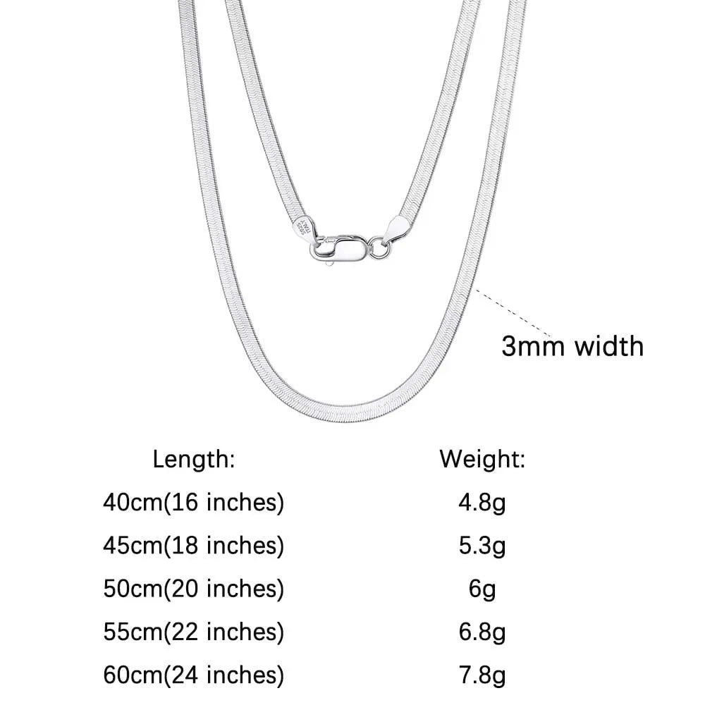 ORSA JEWELS 925 Sterling Silver Chain Necklaces Fashion Party for Men Women DIY Jewelry Simple High Quality 16-24 Inch Wholesale