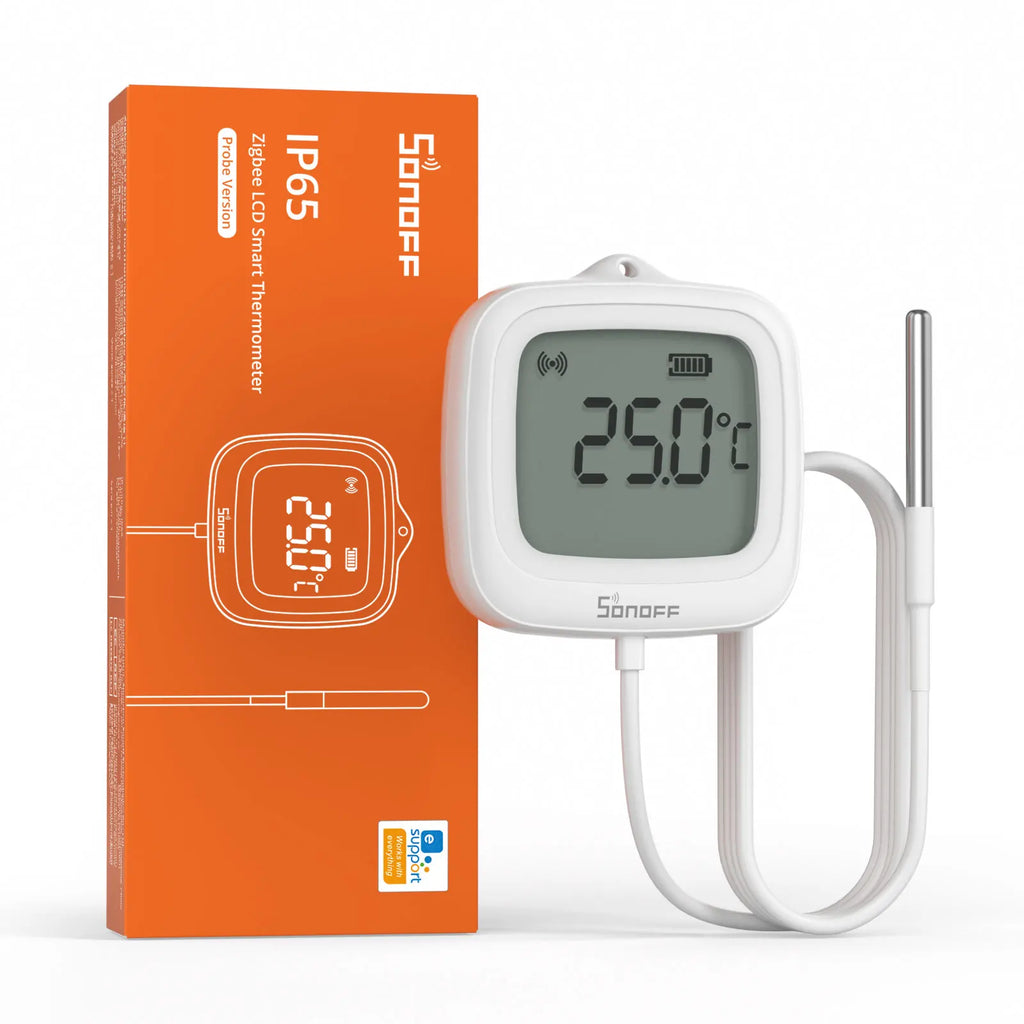 SONOFF SNZB-02LD SNZB 02LD SONOFF Zigbee Thermometer with Probe IP65 for Fridge Pool Fish Tank Need Hub with Bridge Alexa Alice