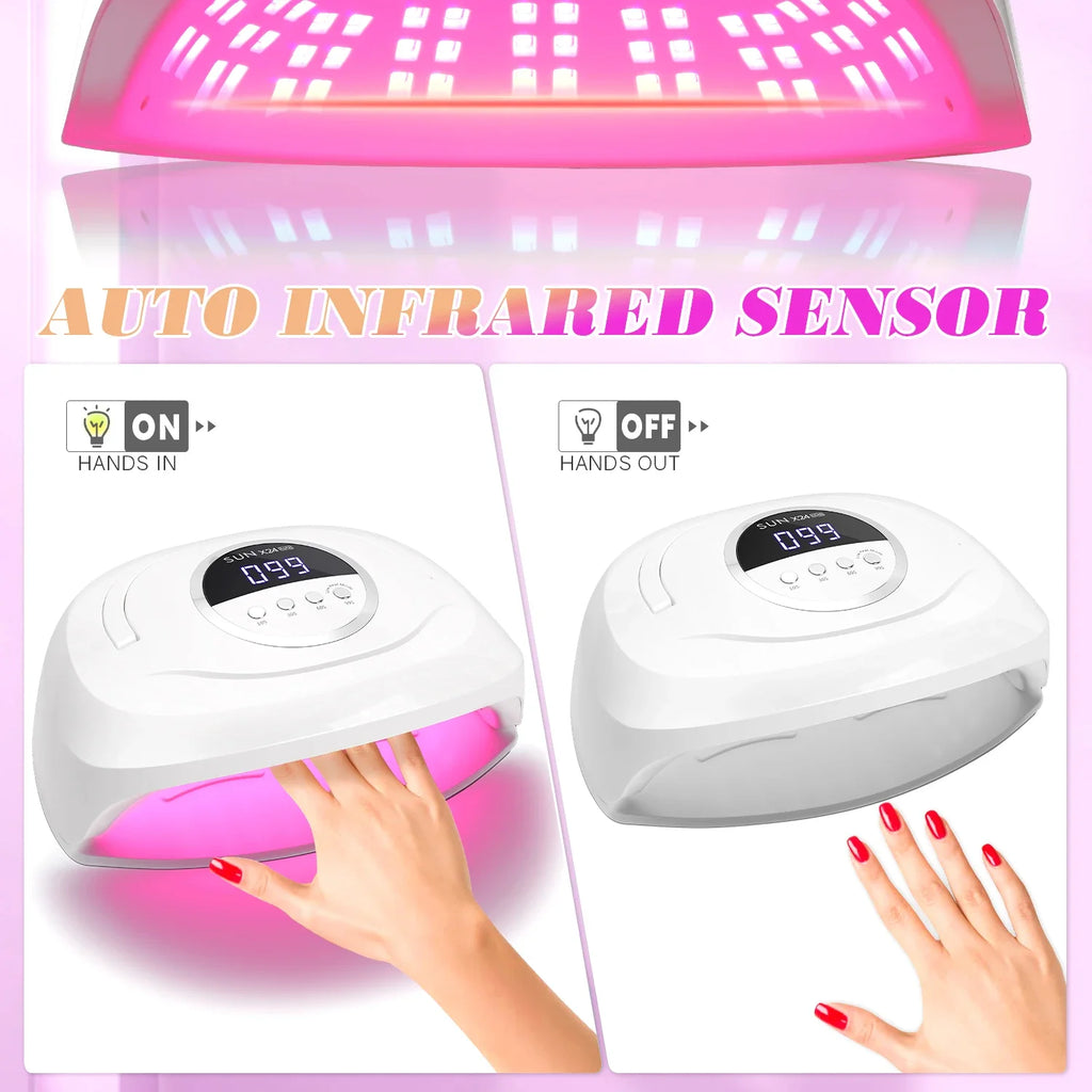 84 LEDS Nail Dryer LED Nail Lamp UV Lamp for Curing All Gel Nail Polish Motion Sensing Manicure Pedicure Salon Tool Big Space