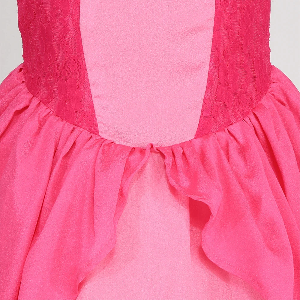 Peach Dresses For Girls Halloween Costume Carnival Birthday Dress Princess Clothes Party Cosplay Kids Vestidos