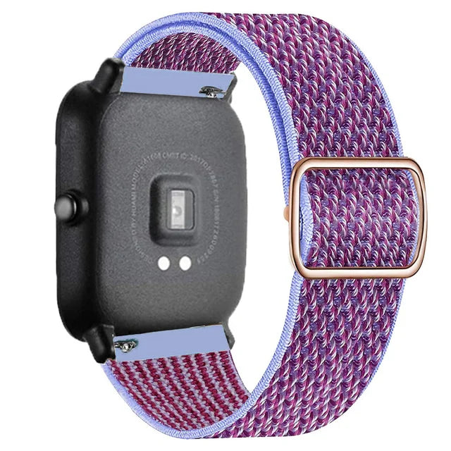 20mm/22mm Band For Amazfit GTS 4/2/GTS2 Mini/GTR/4/3/Pro/GTR2 Nylon Elastic Watch Bracelet Amazfit Bip 6 5/Active 2/Helio Strap