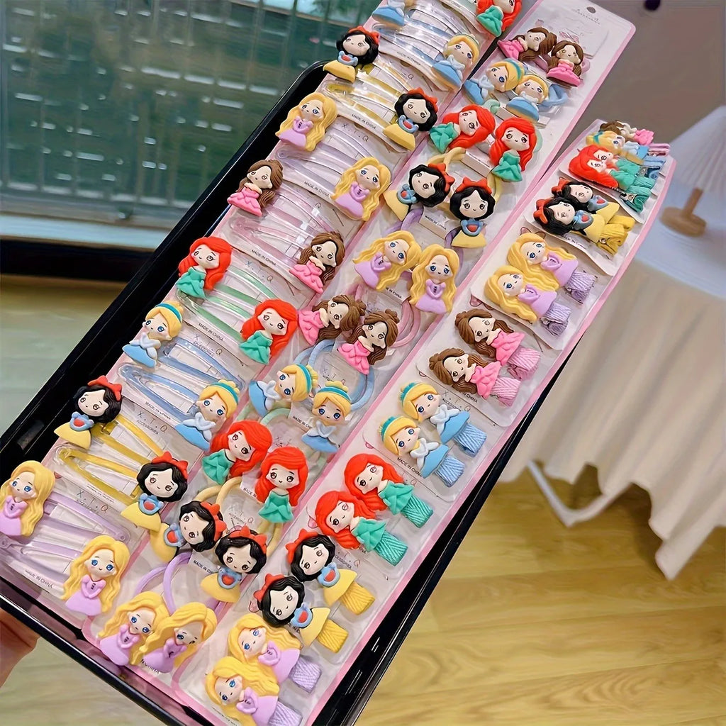 20pcs Cartoon Princess Hair Clips With Fun Patterns Perfect Gift for Festivals Daily Wear Cute Girl Clip Hair Accessories