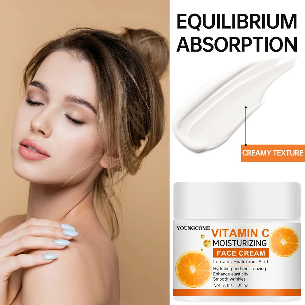 Vitamin C Moisturising Cream Repair Anti-aging Essence Facial Skin Care Contains Hyaluronic Acid Dark Spot Remover Moisturizing