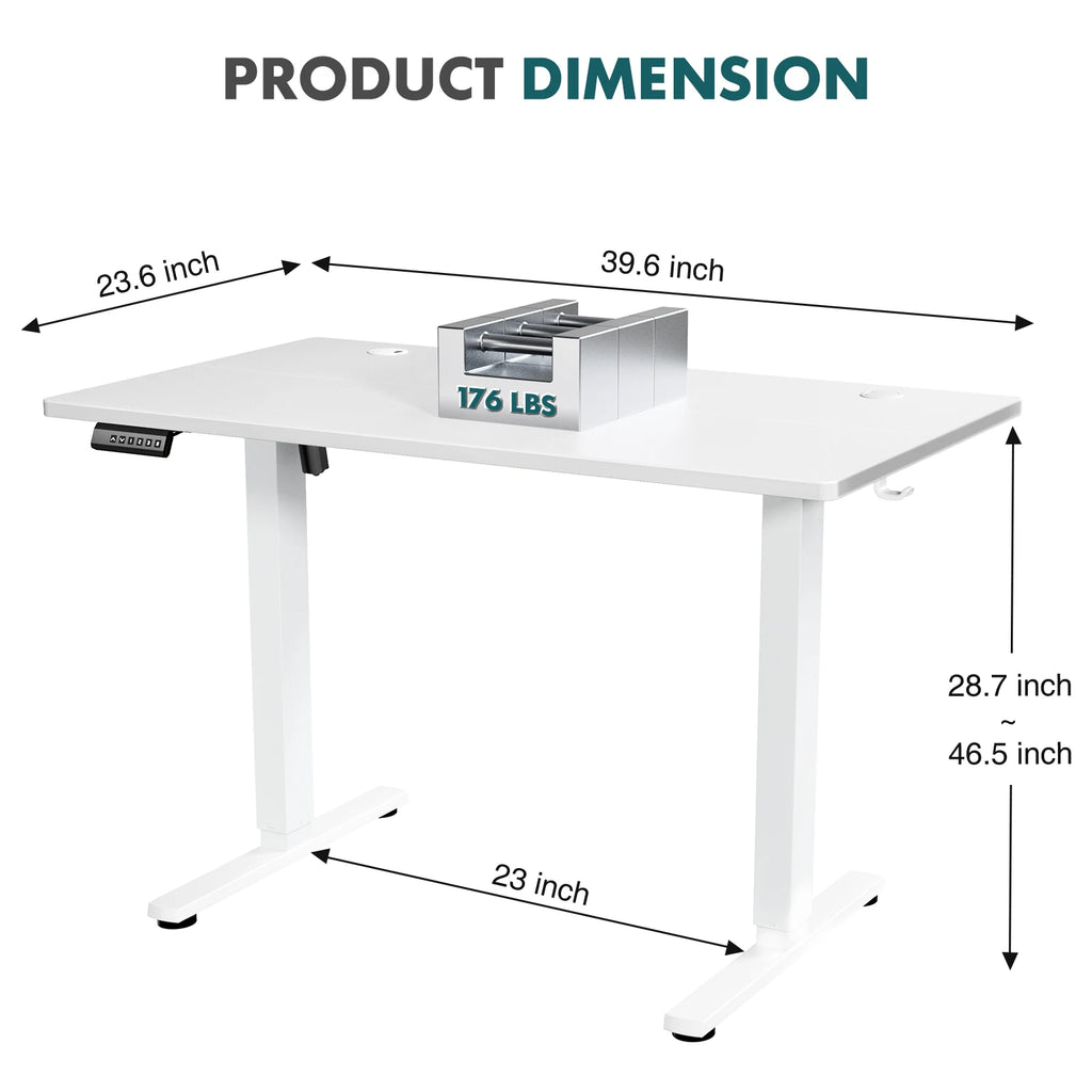 JHK  Ergonomic Electric Standing Desk Height Adjustable Computer Desk Large Work PC Table Home Office Writing Gaming Desks
