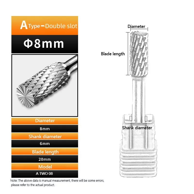 Tungsten steel grinder carbide rotary file cylindrical ball end milling cutter metal grinding engraving single and double groove