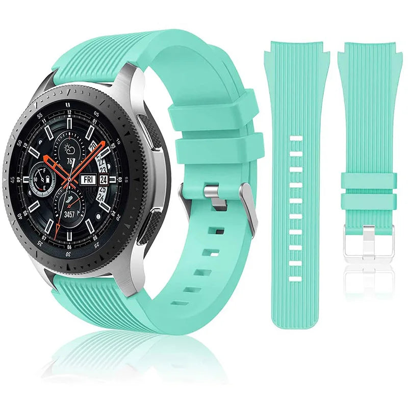 20mm 22mm Silicone Watch Strap Compatible for Samsung 46mm/Galaxy Watch3 45mm/Gear S3 Frontier, Sports Watch Band for Huawei