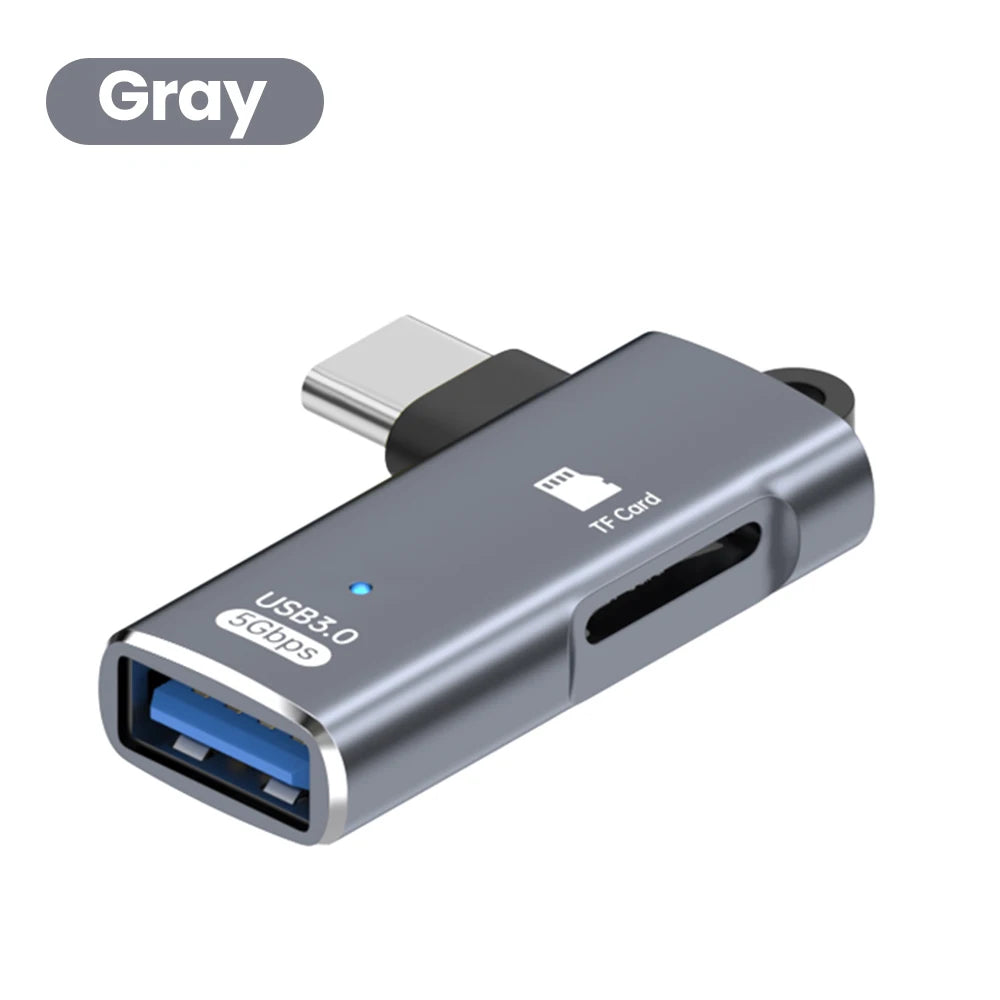3 in 1 OTG Adapter USB 3.0 to Type c Male to TF Memory Card Reader U Disk Reading For iPhone 15 16 Huawei