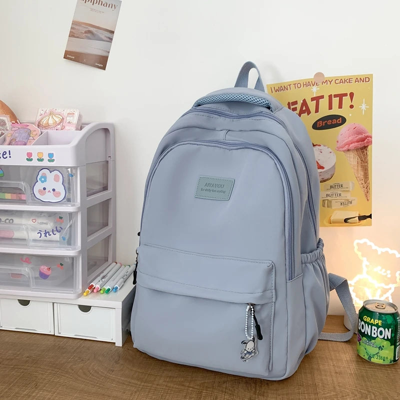 New Female Fashion Men High Capacity Waterproof College Backpack Trendy Women Laptop School Bags Cute Girl Travel Book Bag Cool