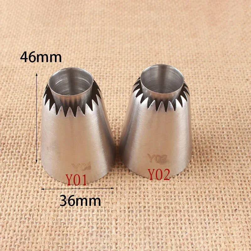 1-4pcs Sulta Ne Ring Cookies Mold Sultan Tube Icing Piping Nozzles For Decrating Cake Big Size Russian Pastry Tips Dessert Decor